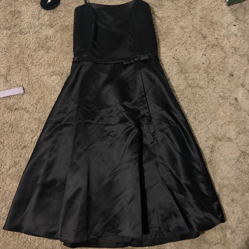 Elegant Black Satin Dress